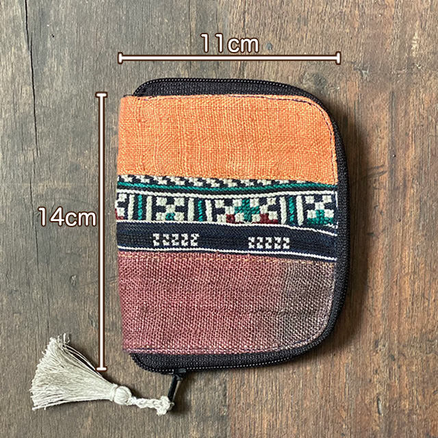 HEMP タッセル付き 古布 財布