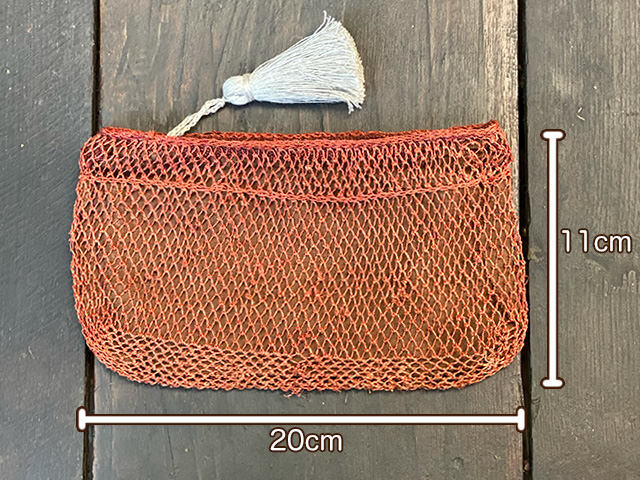 HEMP タッセル付き 葛アミアミ ポーチ