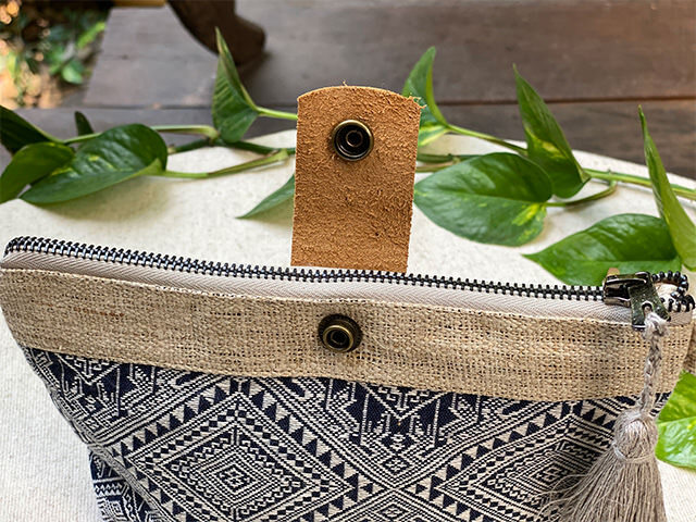 HEMP＆ラオス手織り布 ポーチ【パヤカ オンラインショップ】