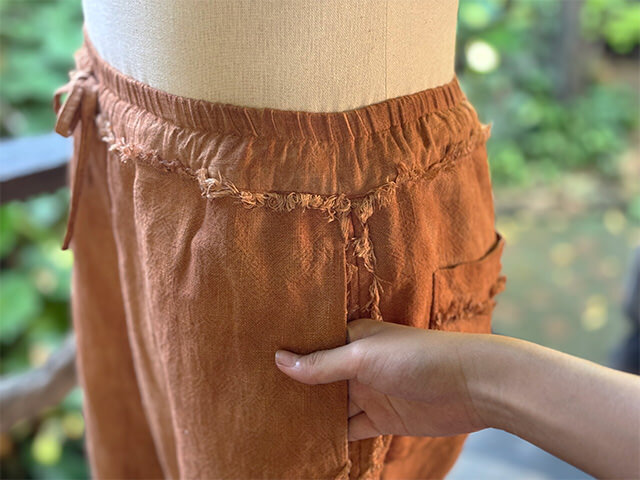 asana HEMP100% 厚手 作務衣 パンツ・草木染め