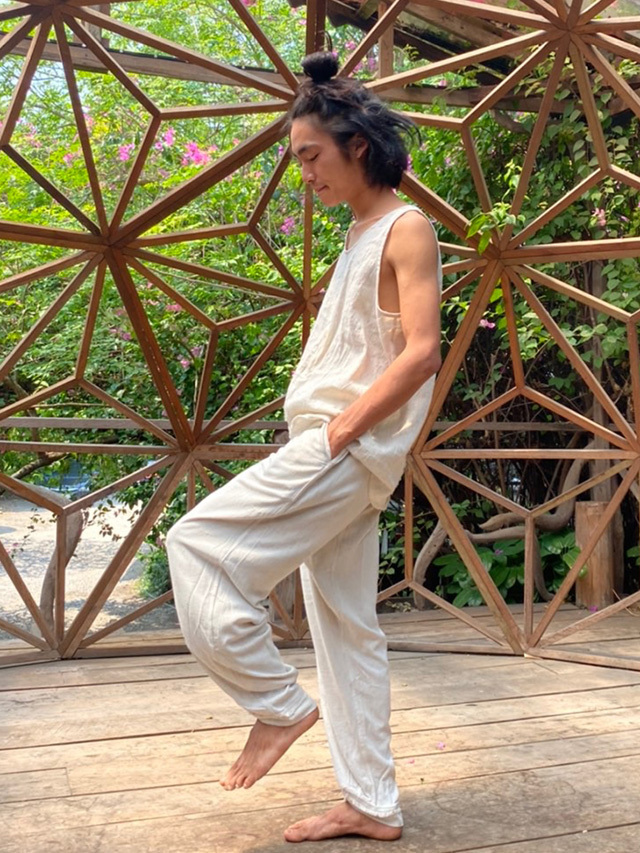 asana HEMP100% テロテロ 作務衣 パンツ・きなり【パヤカ オンライン