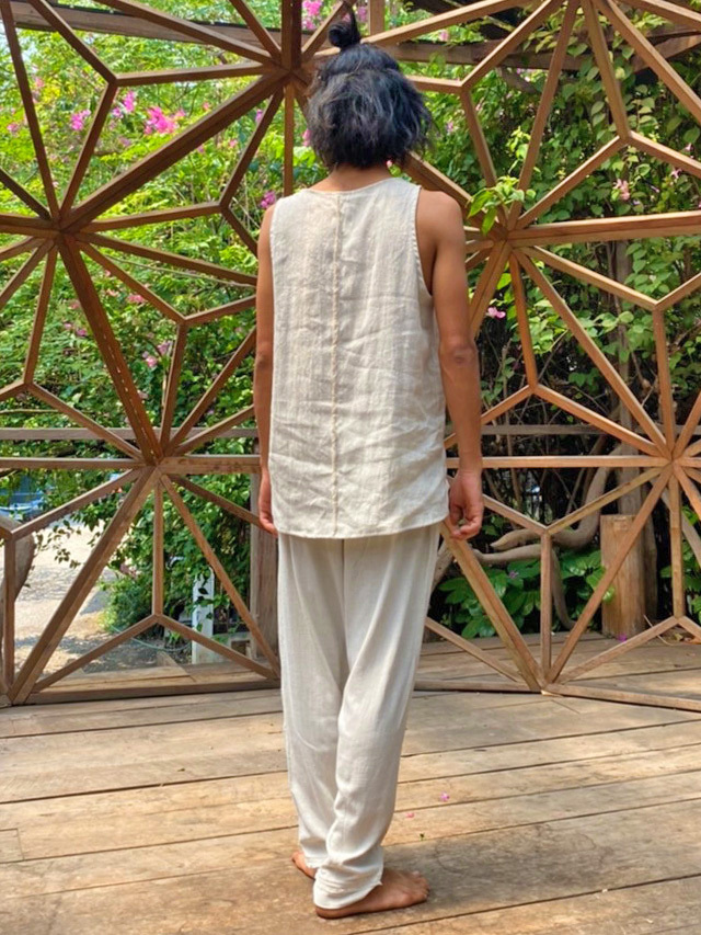 asana HEMP100% テロテロ 作務衣 パンツ・きなり【パヤカ オンライン