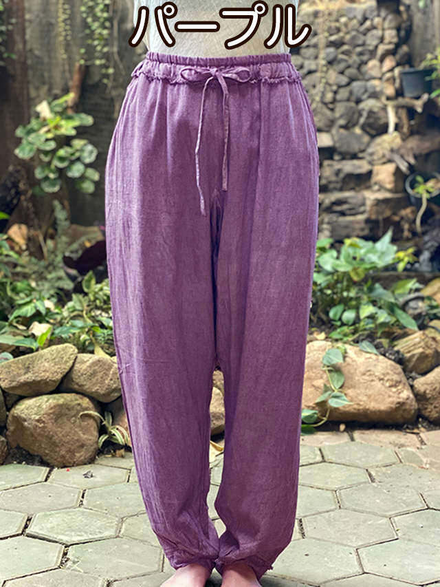 asana HEMP100% テロテロ 作務衣 パンツ・草木染め【パヤカ
