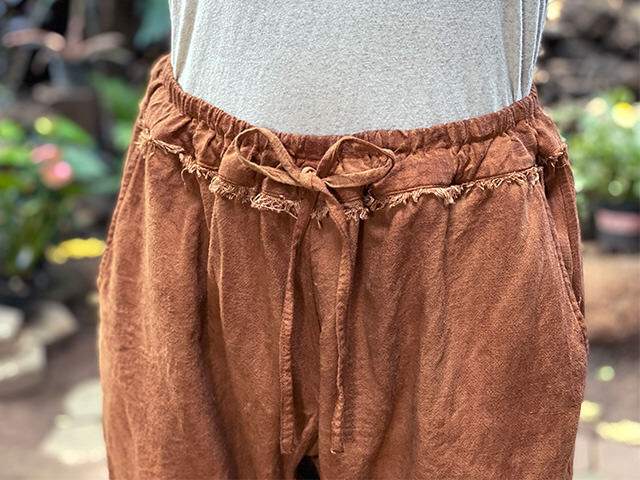 asana HEMP100% テロテロ 作務衣 パンツ・草木染め
