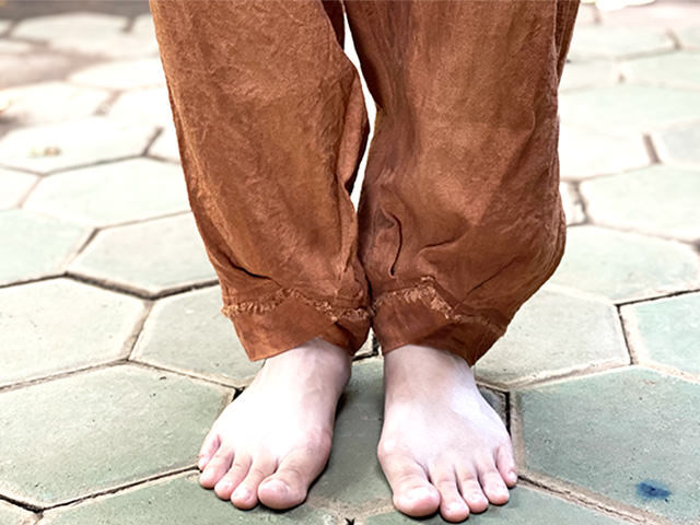 asana HEMP100% テロテロ 作務衣 パンツ・草木染め