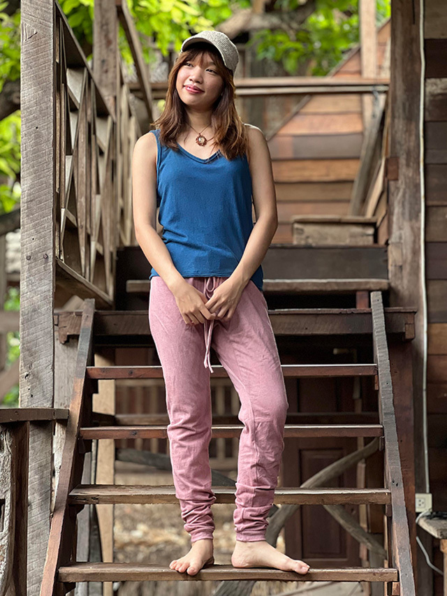 asana ヘンプコットン 厚手 インナーパンツ●草木染めインディゴ asana ヘンプコットン 厚手 インナーパンツ・草木染め【パヤカ