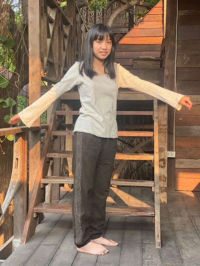 パヤカ　ジャージパンツ　カーキ asana ヘンプコットン 厚手 ジャージ パンツ・草木染め【パヤカ