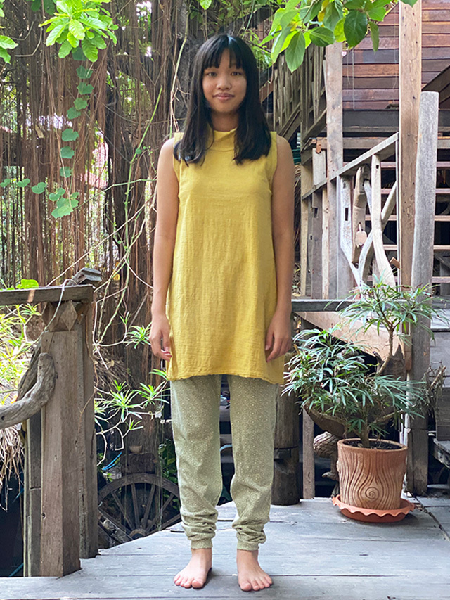 asana ヘンプコットン 厚手 麻柄プリント インナーパンツ【パヤカ