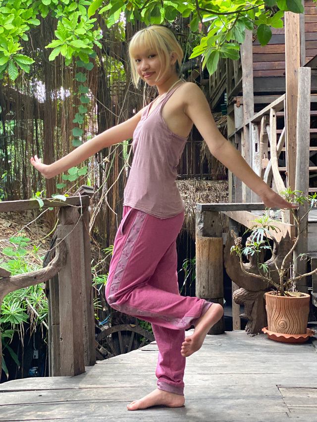 payaka パヤカ ヘンプ ジャージ asana 麻柄 麻の葉 asana ヘンプコットン 厚手 麻柄 ジャージ トップス・草木染め