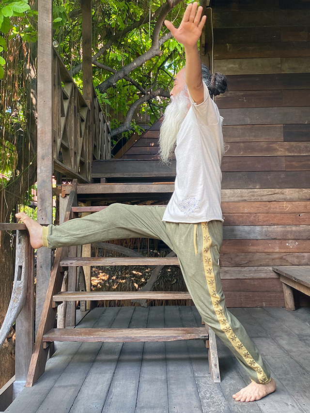 asana ヘンプコットン 麻柄 ジャージ パンツ・草木染め【パヤカ
