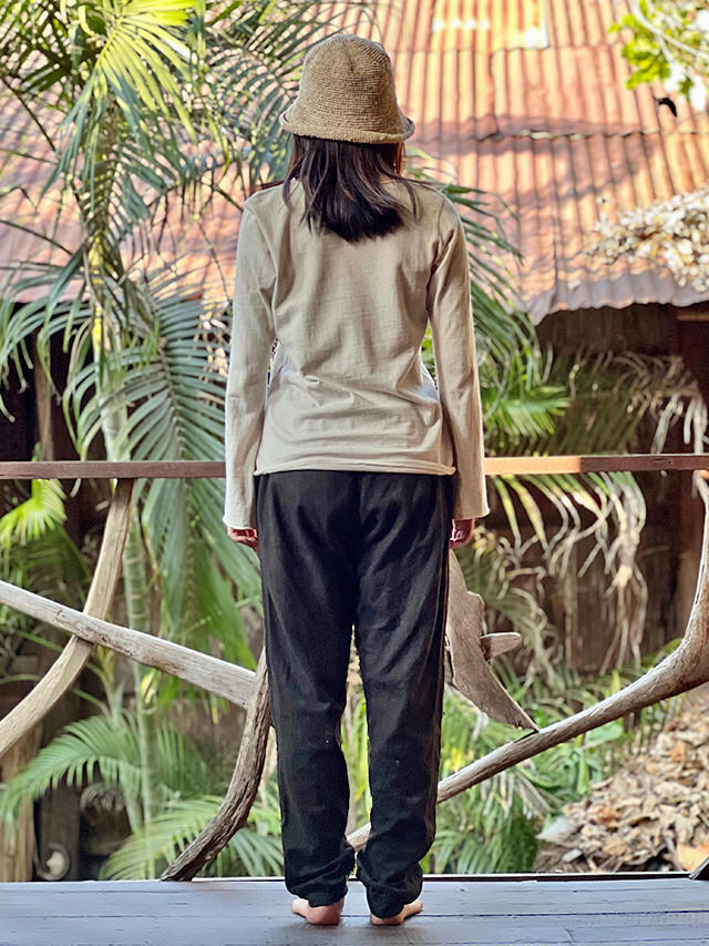 asana ヘンプコットン 厚手 ジャージ パンツ・草木染め【パヤカ  