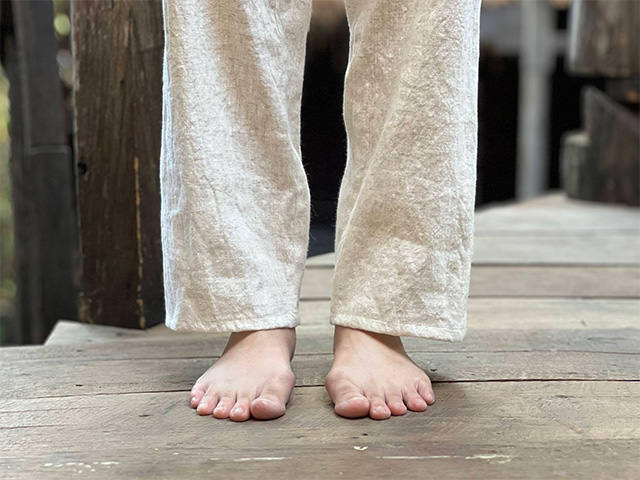 asana HEMP100% 厚手 レンテン パンツ・きなり