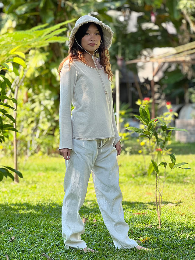 asana HEMP100% レンテン パンツ・きなり【パヤカ オンラインショップ】