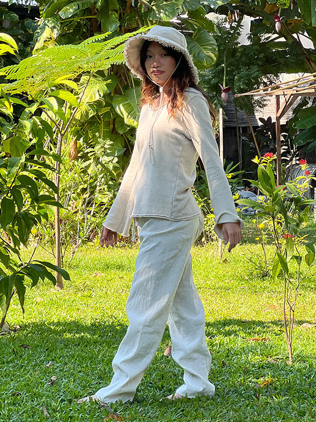 asana HEMP100% レンテン パンツ・きなり【パヤカ オンラインショップ】