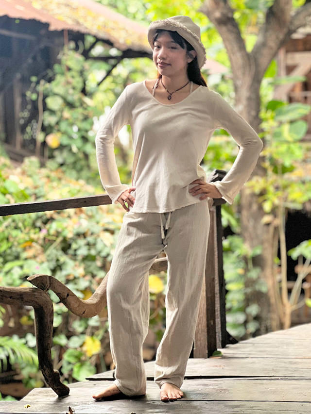 asana HEMP100% 厚手 レンテン パンツ・きなり【パヤカ