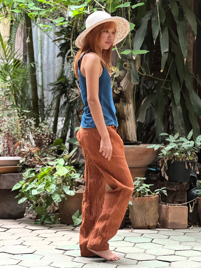 asana HEMP100% レンテン パンツ・草木染め【パヤカ オンラインショップ】