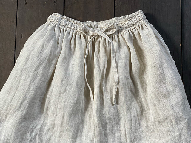 asana 麻100% ガーゼ パンツ・きなり