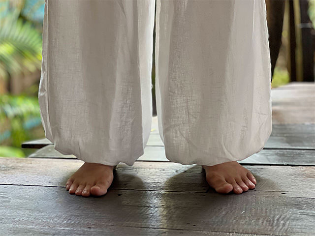 asana 麻100% ガーゼ パンツ・きなり