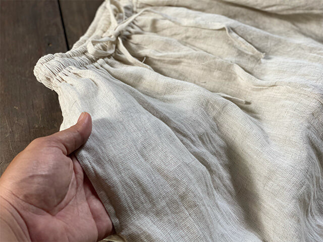 asana 麻100% ガーゼ パンツ・きなり