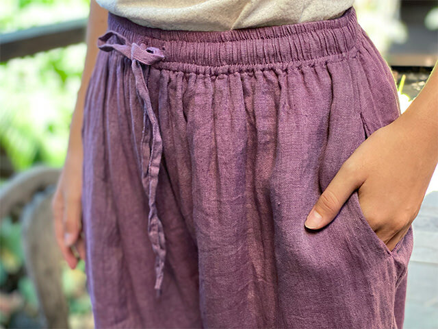 asana 麻100% ガーゼ パンツ・草木染め