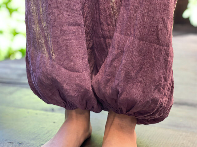asana 麻100% ガーゼ パンツ・草木染め