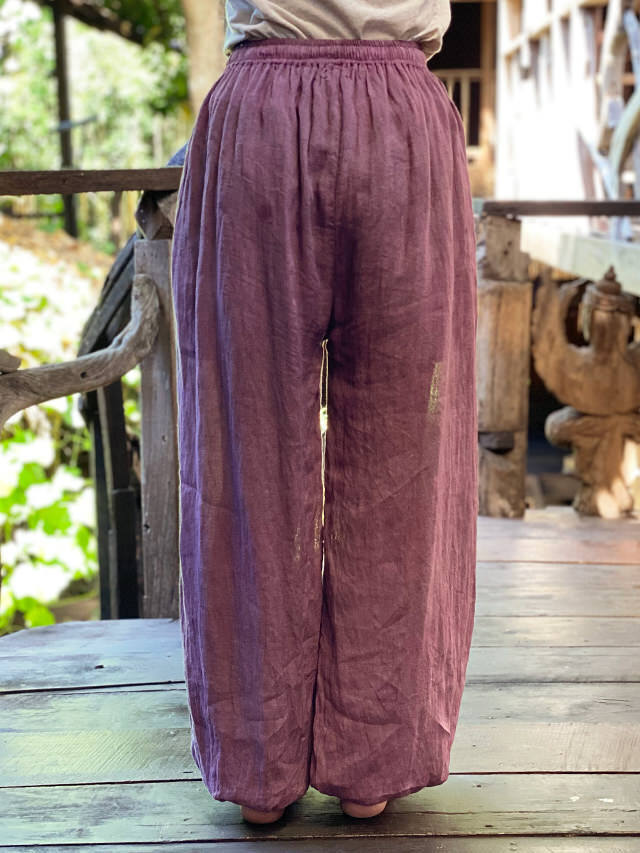 パンツ PAYAKA asana asana HEMP100% 厚手 ギャザー パンツ・きなり【パヤカ