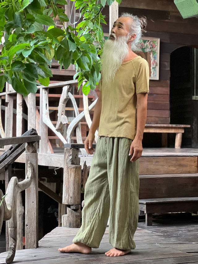 asana 麻100% ガーゼ パンツ・草木染め【パヤカ オンライン
