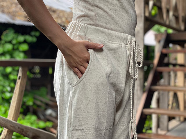 asana ヘンプコットン 厚手 ショートパンツ・きなり【パヤカ