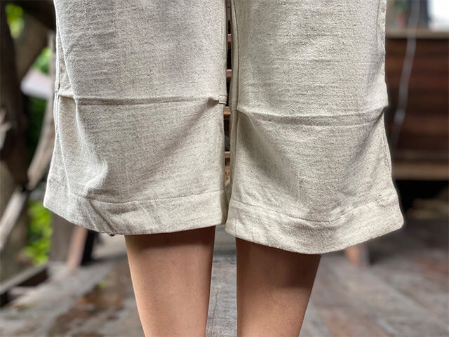 asana ヘンプコットン 厚手 ショートパンツ・きなり