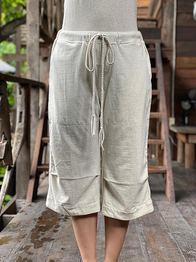 asana ヘンプコットン 厚手 ショートパンツ・きなり【パヤカ