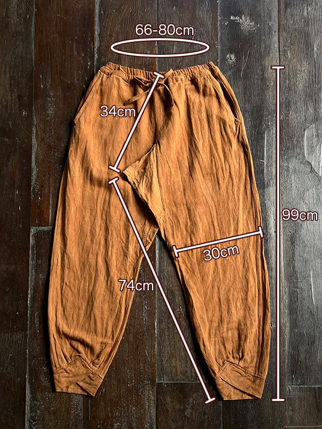 asana HEMP100% 厚手 作務衣 パンツ・草木染め