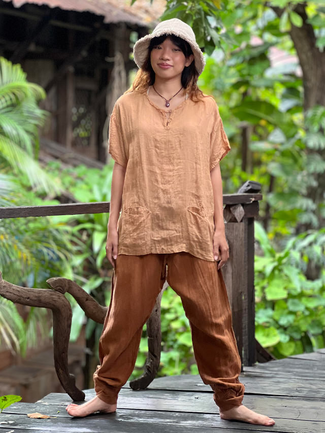 asana HEMP100% 厚手 NEW 作務衣 パンツ・草木染め【パヤカ オンライン