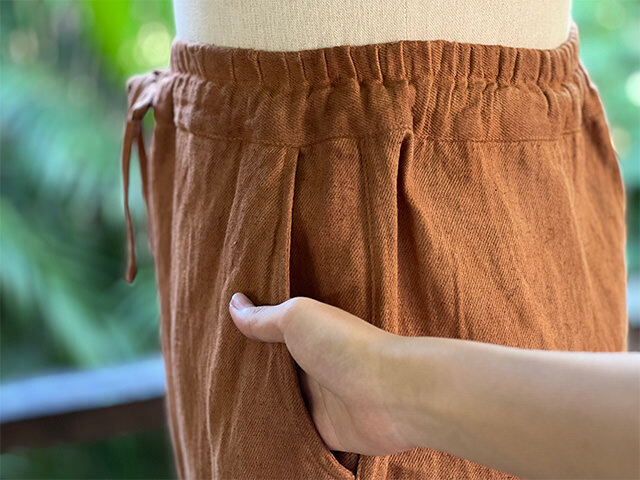 asana HEMP100% 厚手 NEW 作務衣 パンツ・草木染め