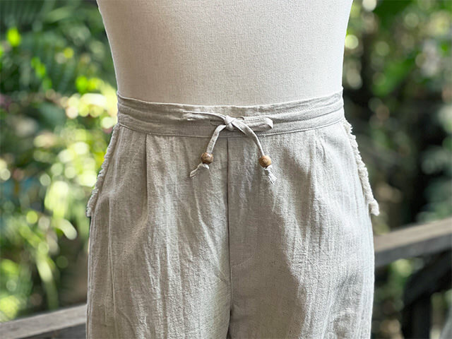 asana HEMP100% ストレート パンツ・きなり