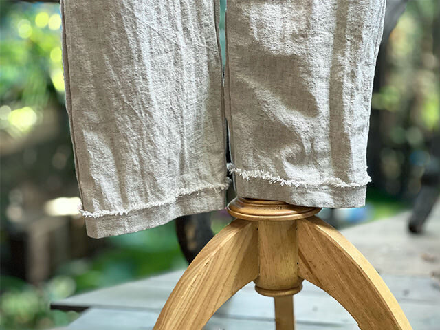 asana HEMP100% ストレート パンツ・きなり