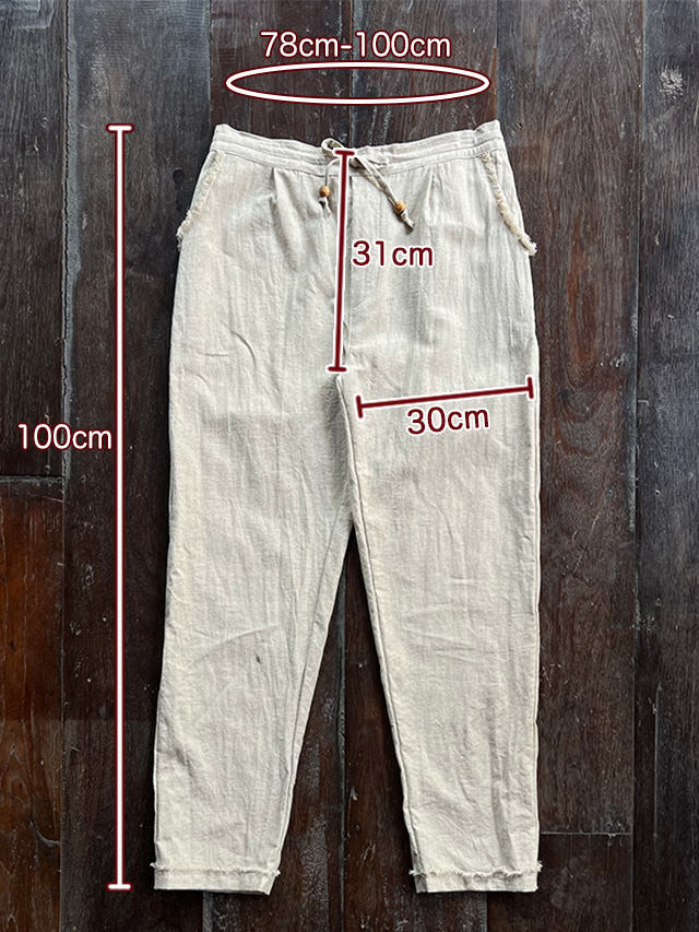 asana HEMP100% ストレート パンツ・きなり