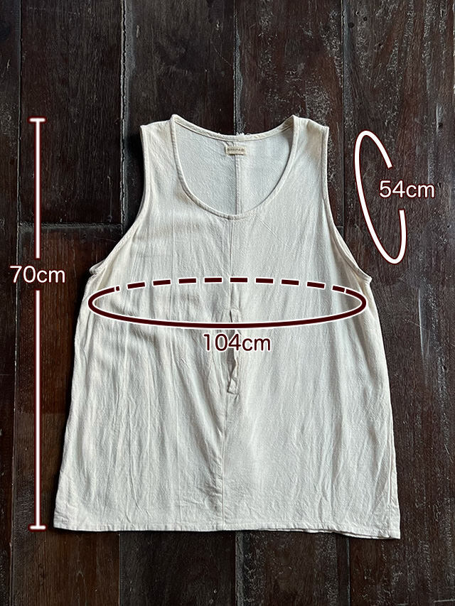 asana HEMP100% ポケット タンク・きなり