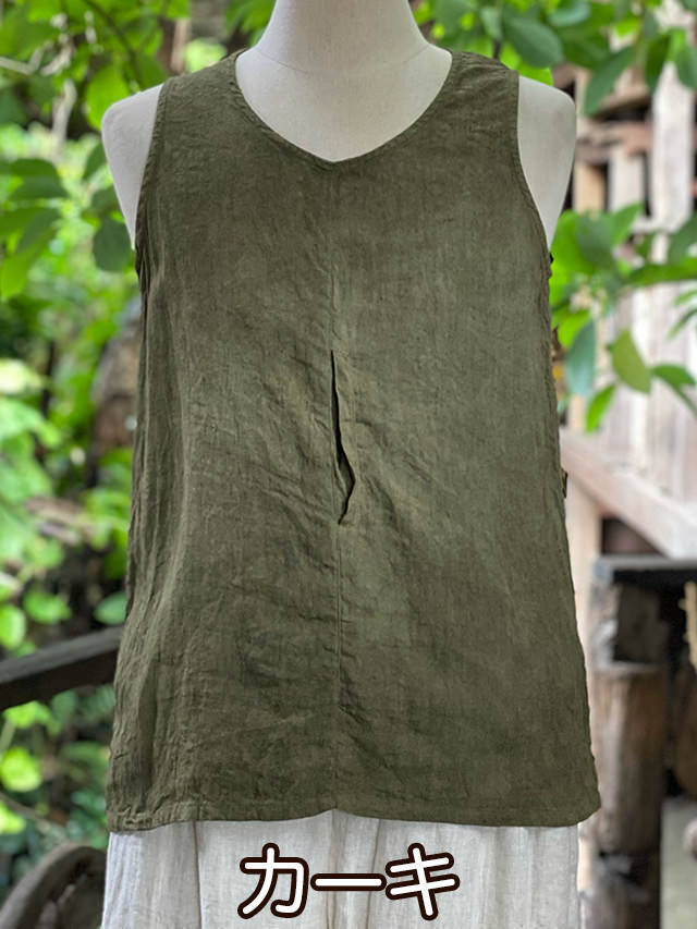 asana HEMP100% ポケット タンクトップ・草木染め【パヤカ