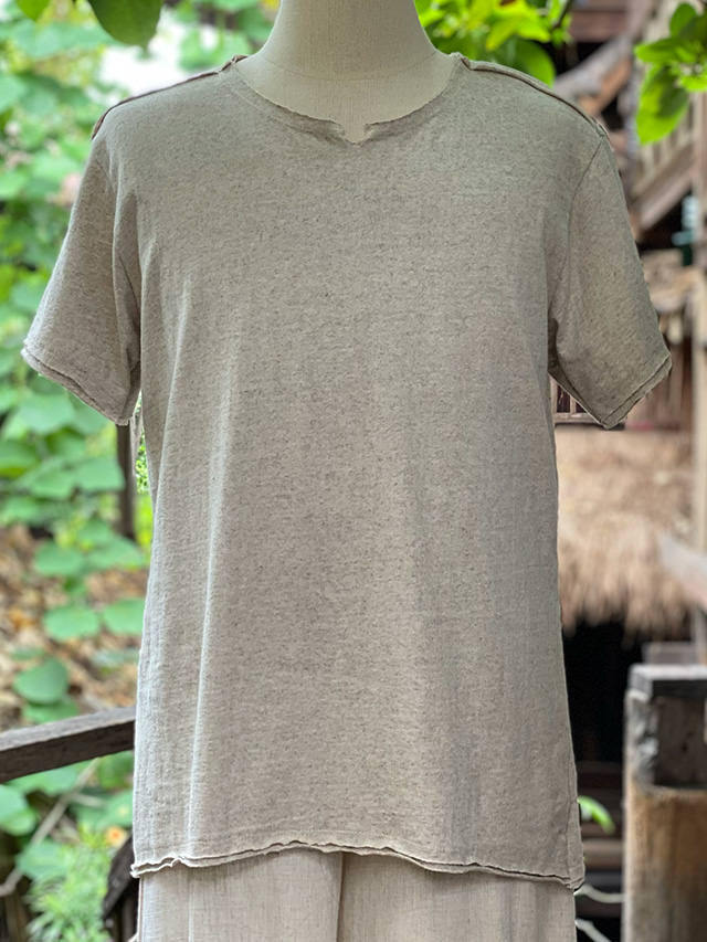 asana ヘンプコットン NEW メンズ Tee・きなり【パヤカ