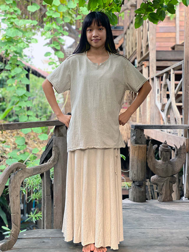 本日のみ大大値下げPAYAKA asana asana 麻100% 薄手 ひらひら 貫頭衣シャツ・きなり【パヤカ