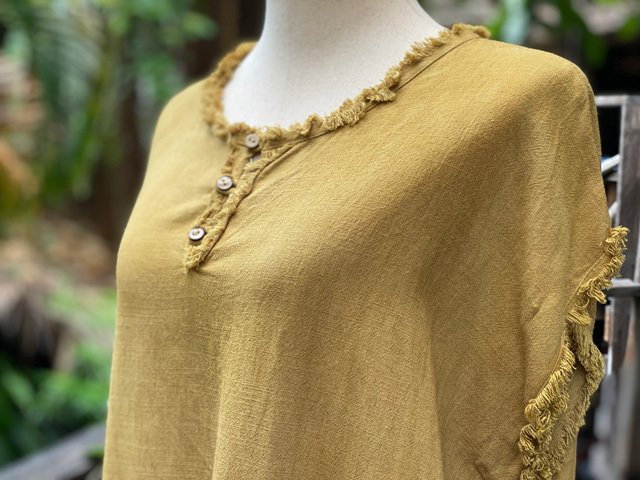 asana HEMP100% テロテロ 縄文シャツ・草木染め