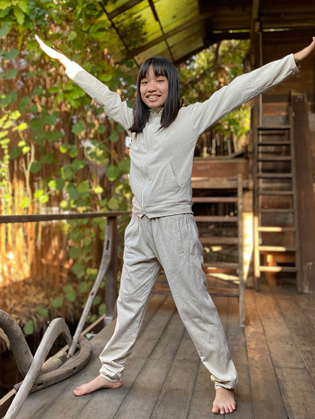 パヤカ　ジャージパンツ　カーキ asana ヘンプコットン 厚手 ジャージ パンツ・草木染め【パヤカ