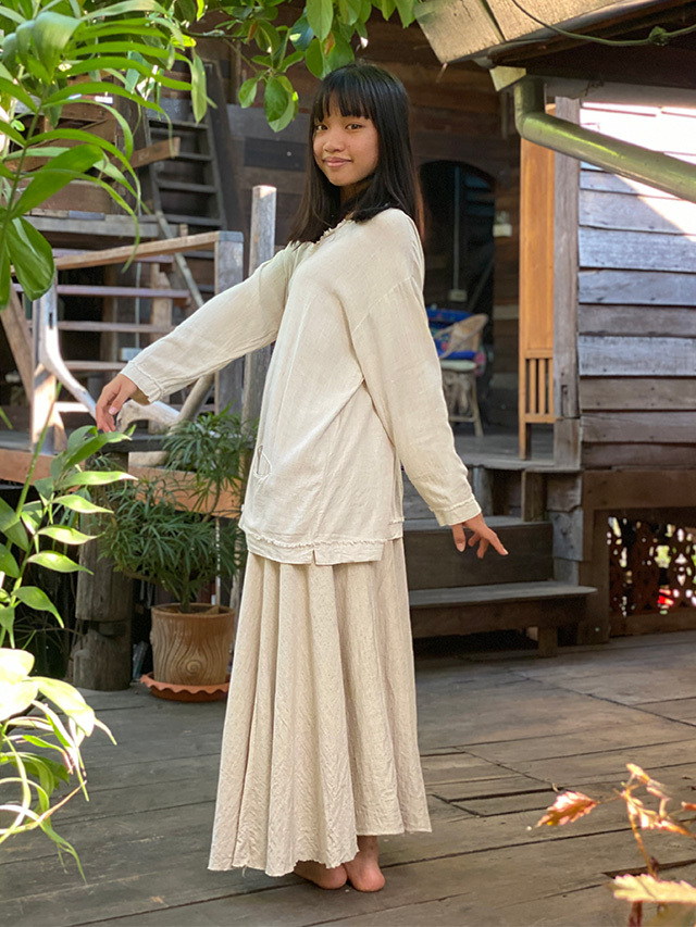 asana HEMP100% テロテロ ゆったり シャツ・きなり【パヤカ