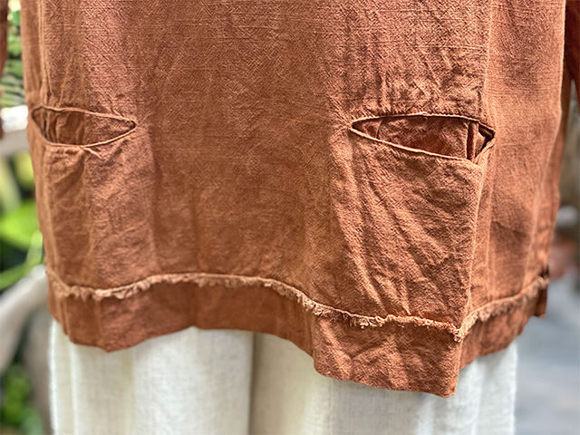 asana HEMP100% テロテロ ゆったり シャツ・草木染め