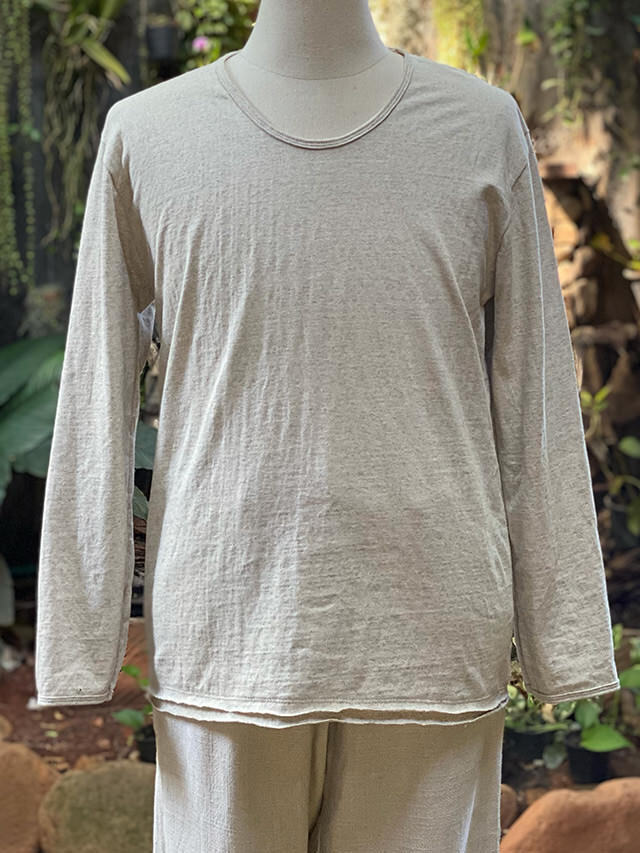 asana ヘンプコットン 厚手 ロングスリーブ・きなり【パヤカ