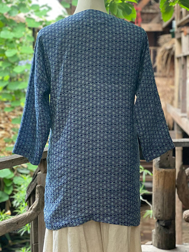 小麻柄抜染