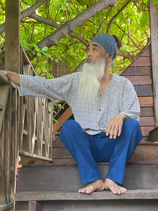 asana HEMP100% 麻柄プリント 祭シャツ【パヤカ オンライン