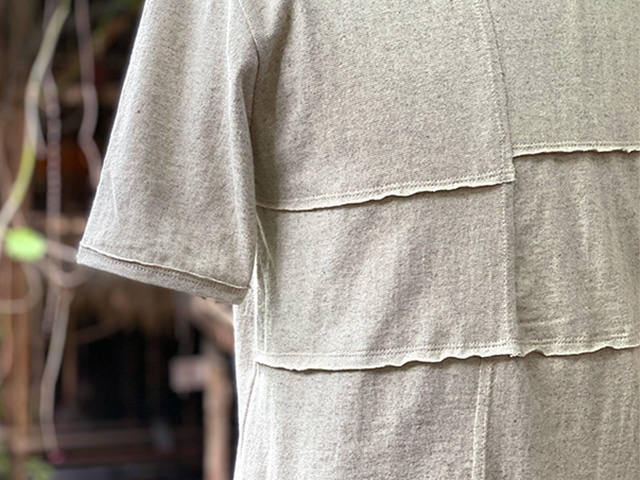 asana ヘンプコットン 薄手 パッチワーク Tee・きなり