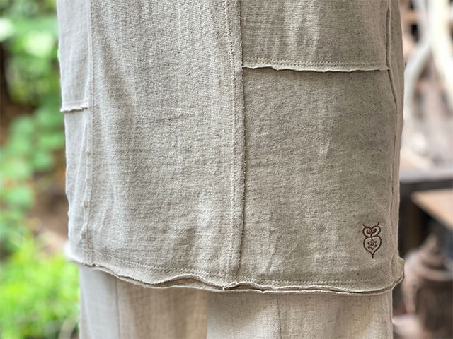 asana ヘンプコットン 薄手 パッチワーク Tee・きなり