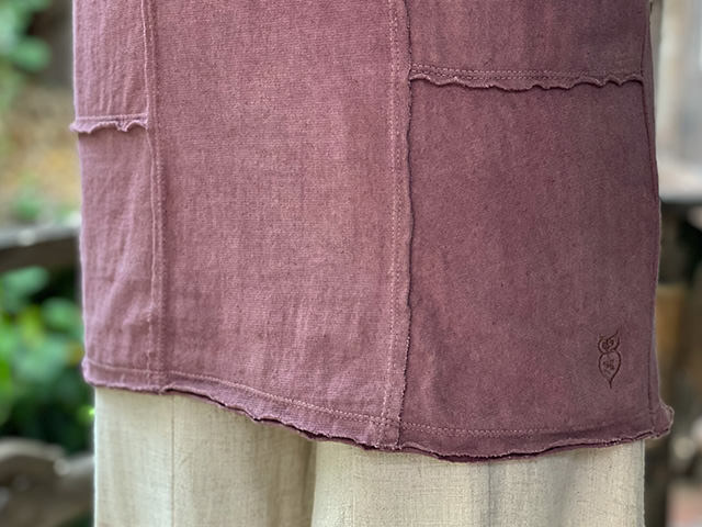 asana ヘンプコットン 厚手 パッチワーク Tee・草木染め